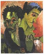 Ernst Ludwig Kirchner Douple-selfportrait Spain oil painting artist